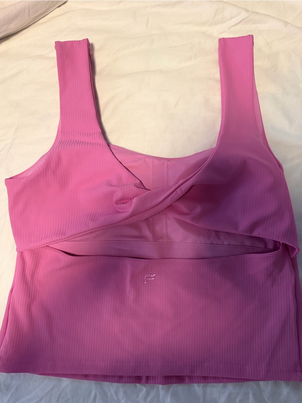 Fabletics Pink Ribbed Tank Top - Picture 2 of 3